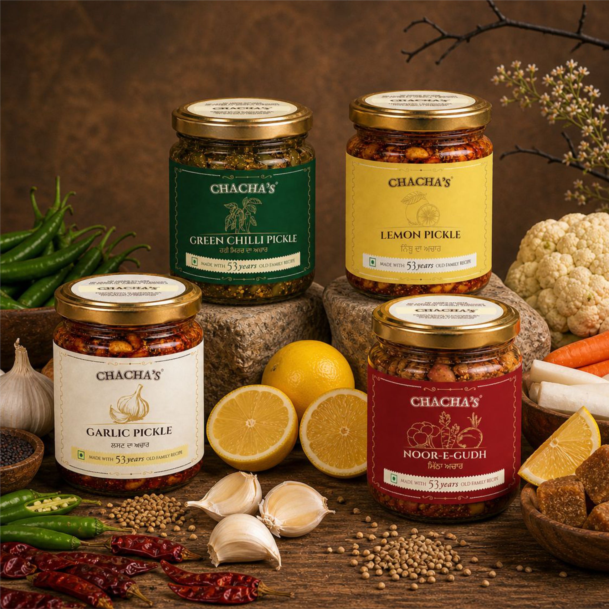 Riwaayat (Home-made Veg Pickles Trial Pack of 4)