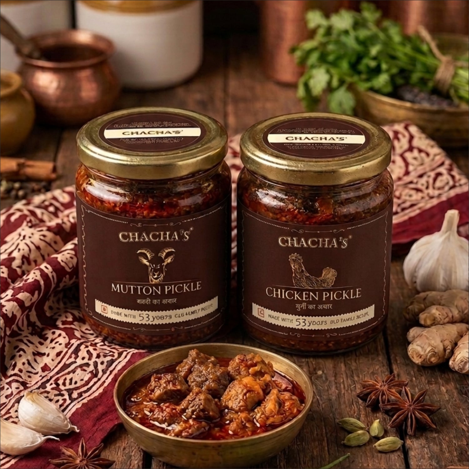 Swaad-e-Mehfil (Chicken + Mutton Pickle Trial Pack of 2) – Chacha's